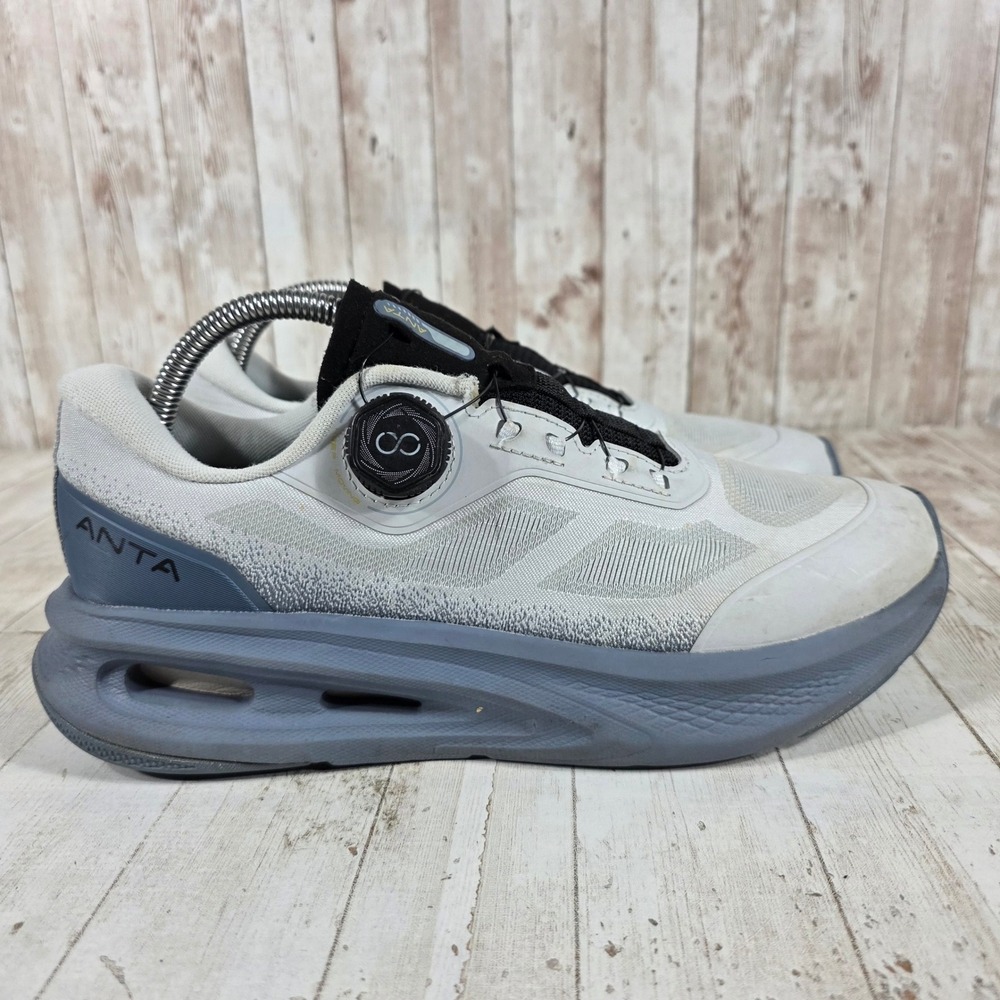 Anta Mens Running Shoes Grey White Dial Lacing System 112527711-4 Size 8.5 US